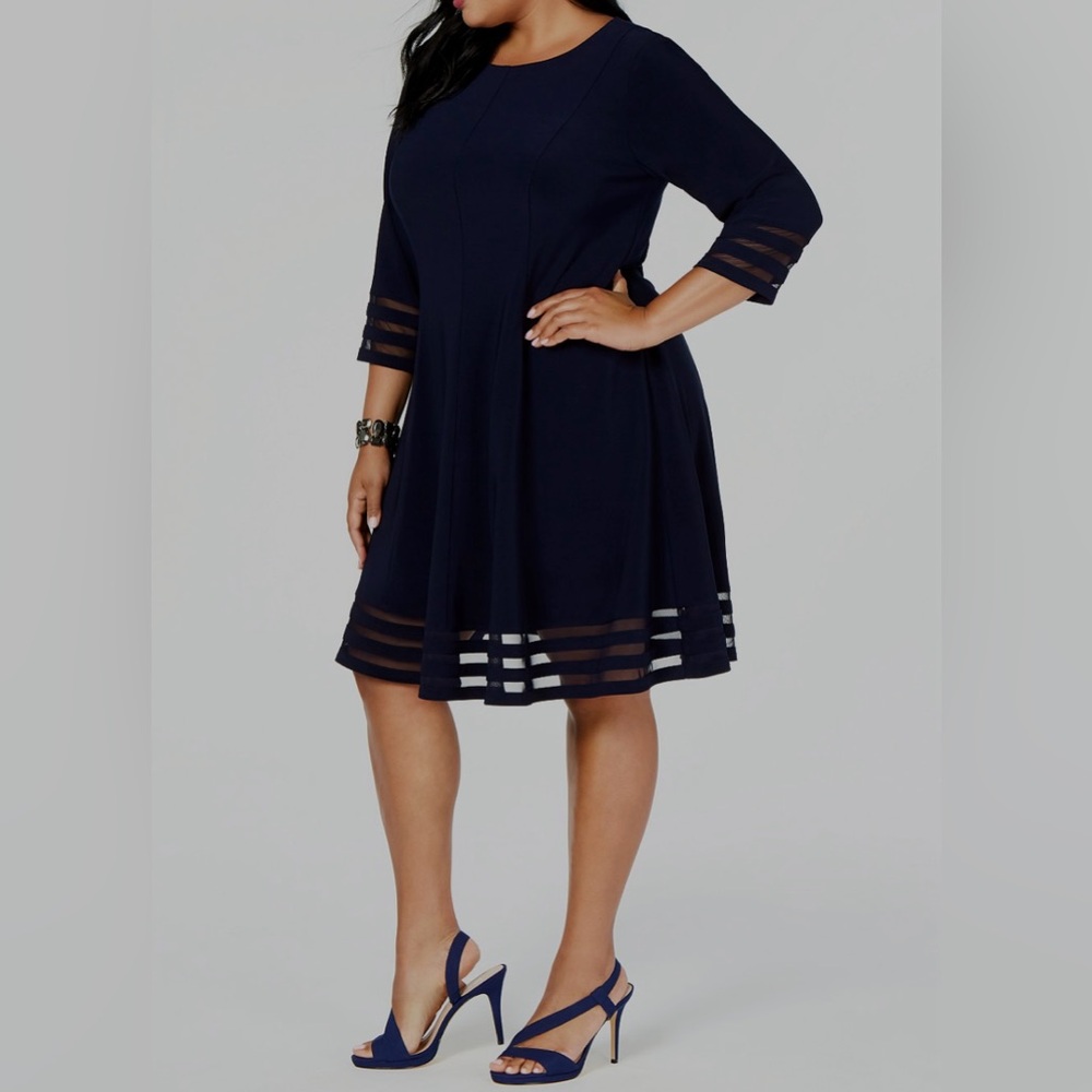 Jessica Howard Black Illusion Cocktail Dress size 1X.